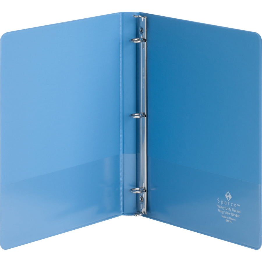business-source-round-ring-view-binder-1-2-binder-capacity-letter-8-1-2-x-11-sheet-size-125-sheet-capacity-round-ring-fasteners-2-internal-pockets-polypropylene-chipboard-board-light-blue-wrinkle-free-non-glare-transfer-s_bsn19552 - 3