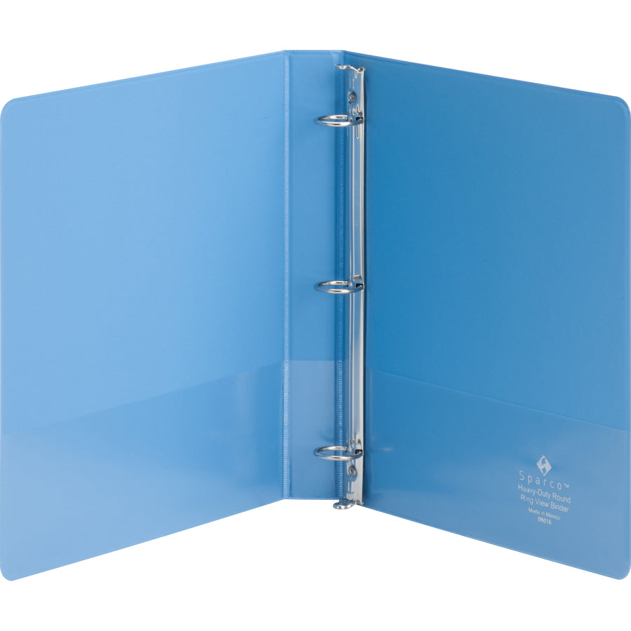 business-source-round-ring-view-binder-1-binder-capacity-letter-8-1-2-x-11-sheet-size-225-sheet-capacity-round-ring-fasteners-2-internal-pockets-polypropylene-chipboard-board-light-blue-wrinkle-free-non-glare-transfer-saf_bsn19602 - 3