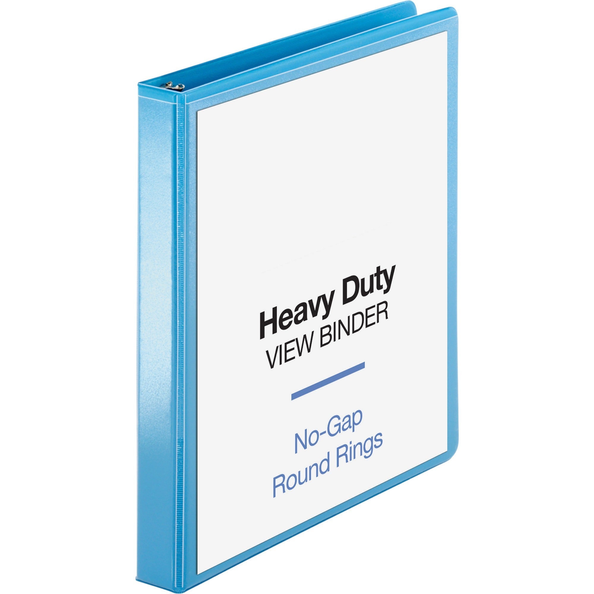 Business Source Round-ring View Binder - 1" Binder Capacity - Letter - 8 1/2" x 11" Sheet Size - 225 Sheet Capacity - Round Ring Fastener(s) - 2 Internal Pocket(s) - Polypropylene, Chipboard, Board - Light Blue - Wrinkle-free, Non-glare, Transfer Saf