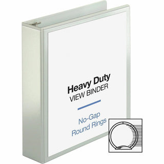 Business Source Round-ring View Binder - 2" Binder Capacity - Letter - 8 1/2" x 11" Sheet Size - 475 Sheet Capacity - Round Ring Fastener(s) - 2 Internal Pocket(s) - Polypropylene, Chipboard, Board - White - Wrinkle-free, Non-glare, Transfer Safe, Ga