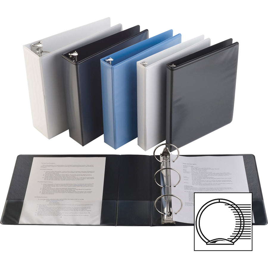 business-source-round-ring-view-binder-2-binder-capacity-letter-8-1-2-x-11-sheet-size-475-sheet-capacity-round-ring-fasteners-2-internal-pockets-polypropylene-chipboard-board-white-wrinkle-free-non-glare-transfer-safe-ga_bsn19701 - 5