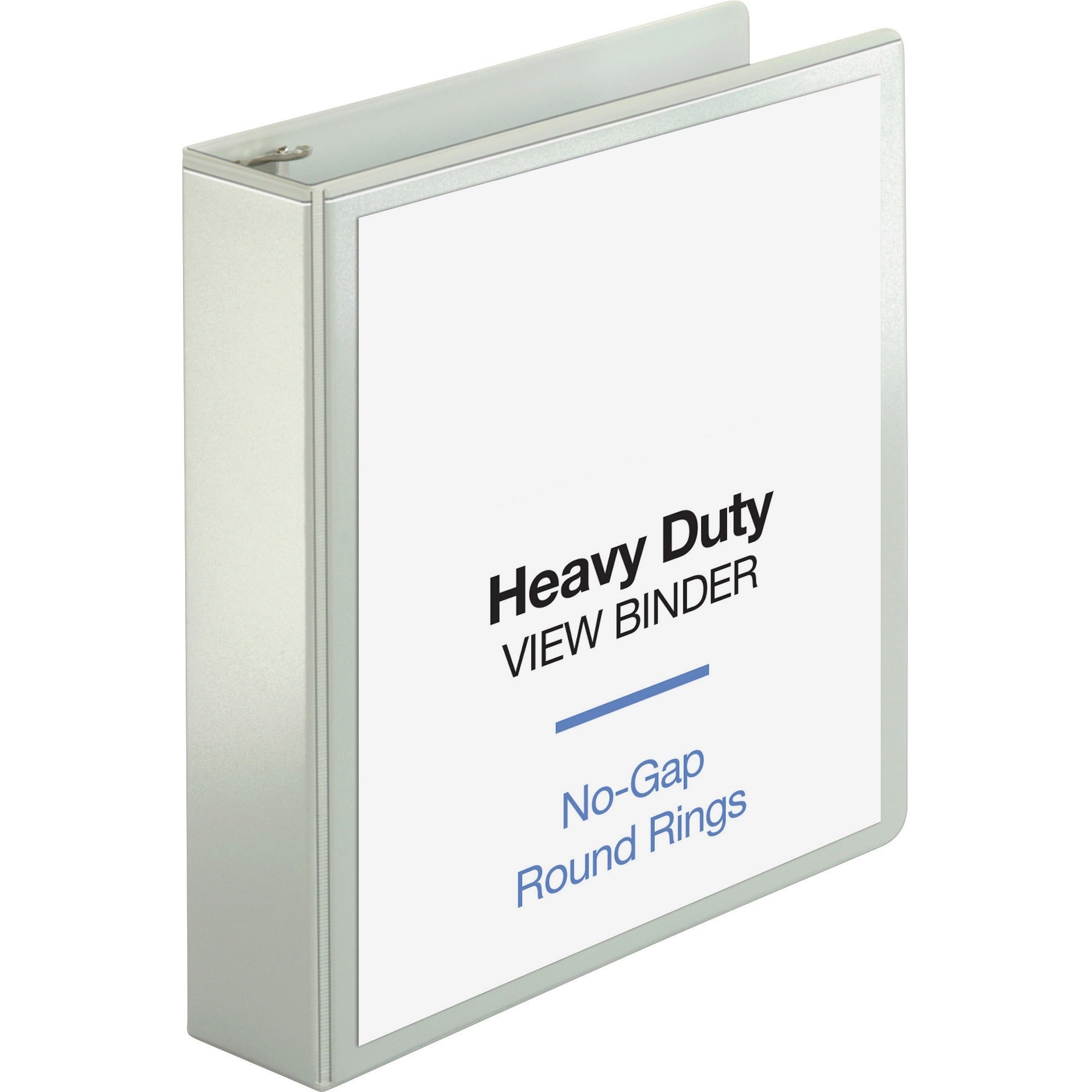 Business Source Round-ring View Binder - 2" Binder Capacity - Letter - 8 1/2" x 11" Sheet Size - 475 Sheet Capacity - Round Ring Fastener(s) - 2 Internal Pocket(s) - Polypropylene, Chipboard, Board - White - Wrinkle-free, Non-glare, Transfer Safe, Ga