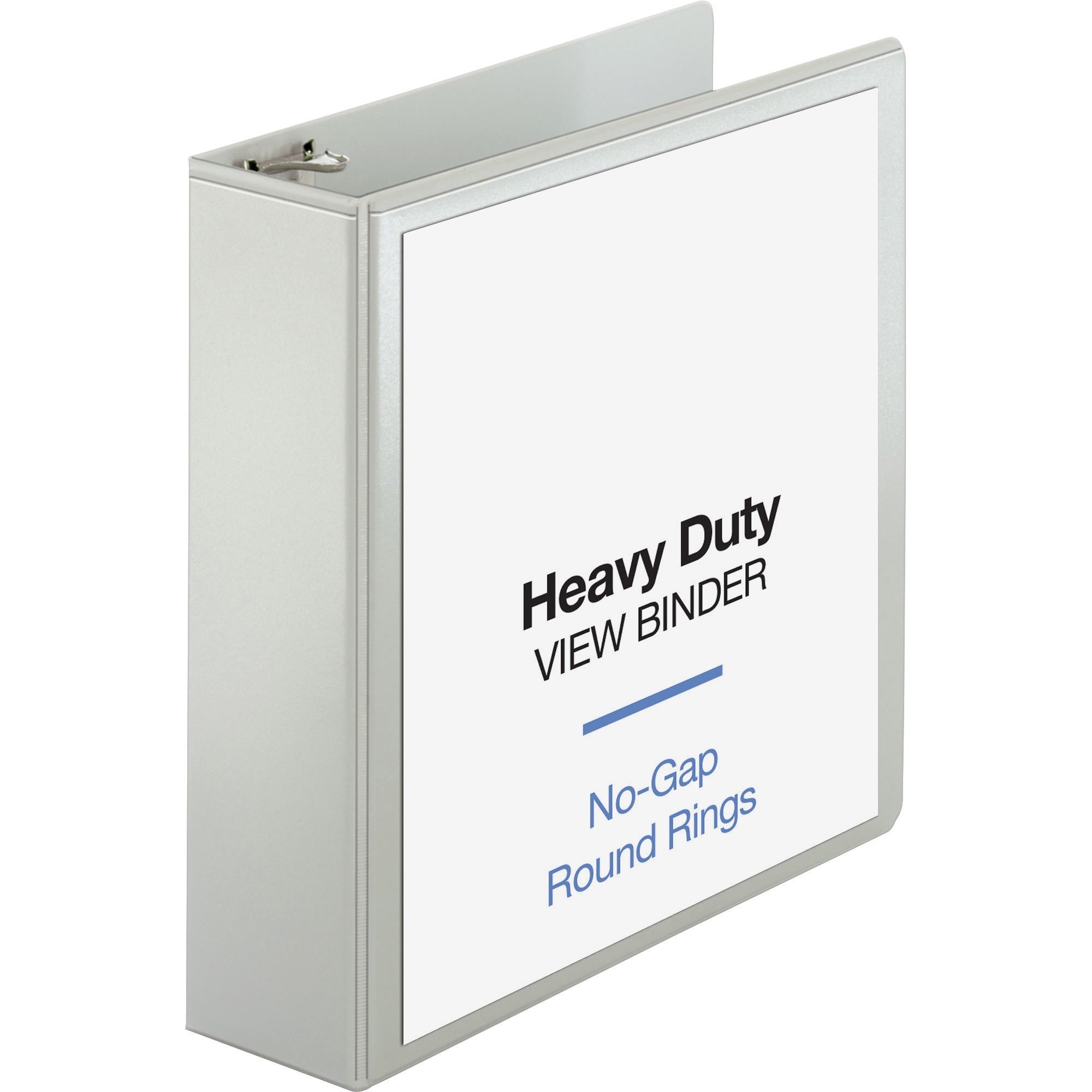 Business Source Round-ring View Binder - 3" Binder Capacity - Letter - 8 1/2" x 11" Sheet Size - 625 Sheet Capacity - Round Ring Fastener(s) - 2 Internal Pocket(s) - Polypropylene, Chipboard, Board - White - Wrinkle-free, Non-glare, Transfer Safe, Ga