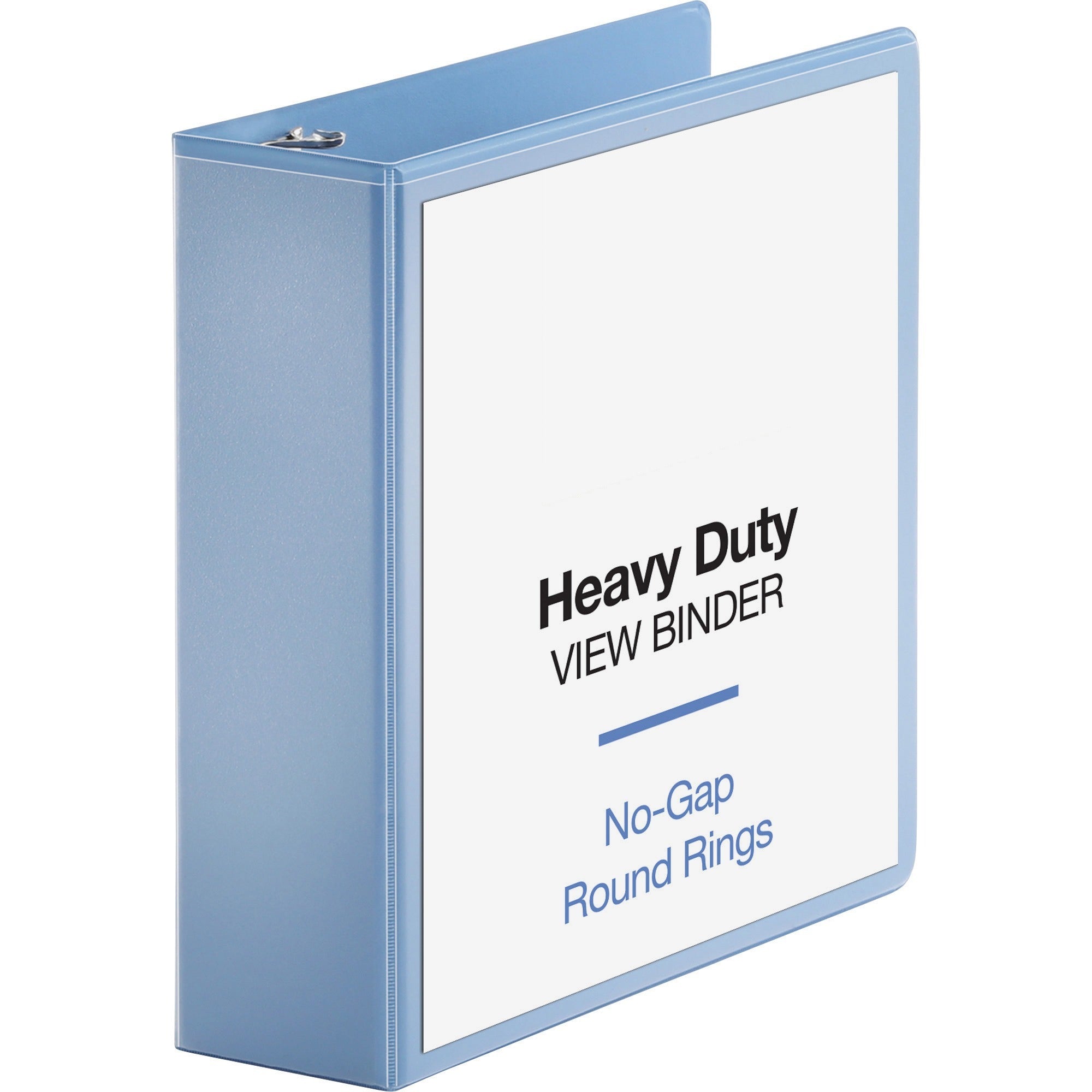 Business Source Round-ring View Binder - 3" Binder Capacity - Letter - 8 1/2" x 11" Sheet Size - 625 Sheet Capacity - Round Ring Fastener(s) - 2 Internal Pocket(s) - Polypropylene, Chipboard, Board - Light Blue - Wrinkle-free, Non-glare, Transfer Saf