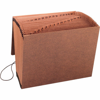 business-source-letter-recycled-expanding-file-8-1-2-x-11-31-pockets-brown-30%-recycled-1-each_bsn23681 - 1