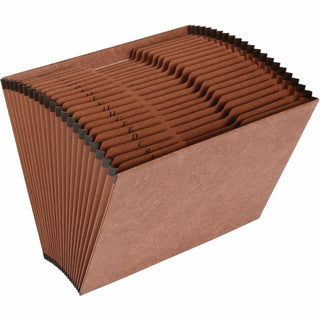 Business Source Letter Recycled Expanding File - 8 1/2" x 11" - 21 Pocket(s) - Brown - 30% Recycled - 1 Each