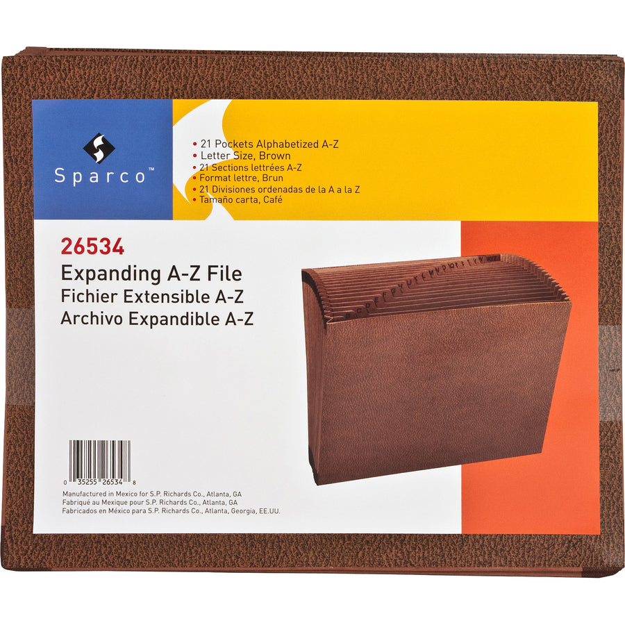 business-source-letter-recycled-expanding-file-8-1-2-x-11-21-pockets-brown-30%-recycled-1-each_bsn26534 - 3