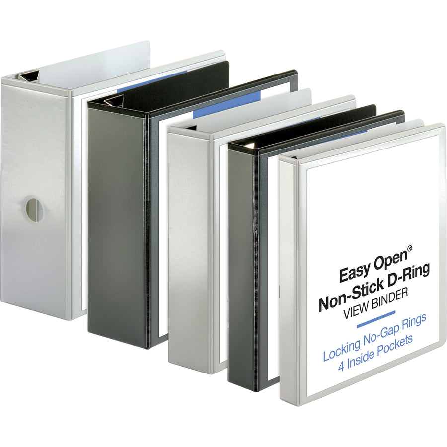 business-source-locking-d-ring-view-binder-2-binder-capacity-letter-8-1-2-x-11-sheet-size-500-sheet-capacity-d-ring-fasteners-4-inside-front-&-back-pockets-polypropylene-chipboard-white-recycled-acid-free-non-glare-clear_bsn26959 - 4