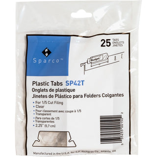 business-source-plastic-clear-tabs-25-tabs225-tab-width-clear-plastic-tabs-25-pack_bsn42t - 1