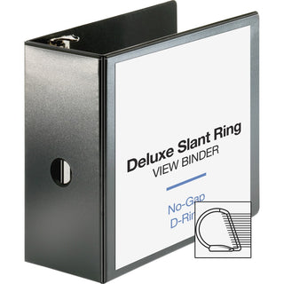 Business Source Slant-D Ring Binder - 5" Binder Capacity - Letter - 8 1/2" x 11" Sheet Size - 975 Sheet Capacity - Slant D-Ring Fastener(s) - 2 Internal Pocket(s) - Polypropylene, Chipboard - Black - Durable, PVC-free, Non-stick, Ink-transfer Resista