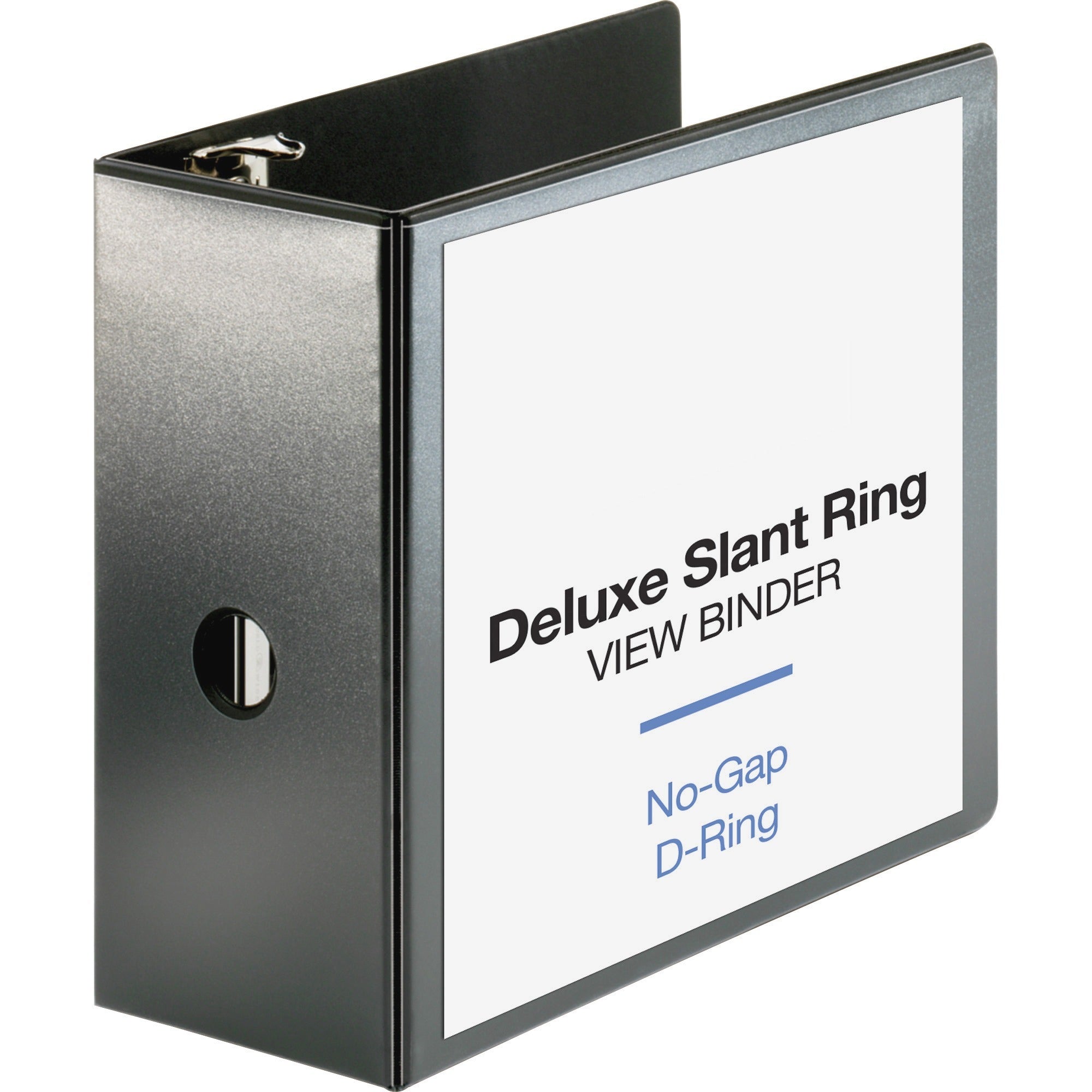 Business Source Slant-D Ring Binder - 5" Binder Capacity - Letter - 8 1/2" x 11" Sheet Size - 975 Sheet Capacity - Slant D-Ring Fastener(s) - 2 Internal Pocket(s) - Polypropylene, Chipboard - Black - Durable, PVC-free, Non-stick, Ink-transfer Resista
