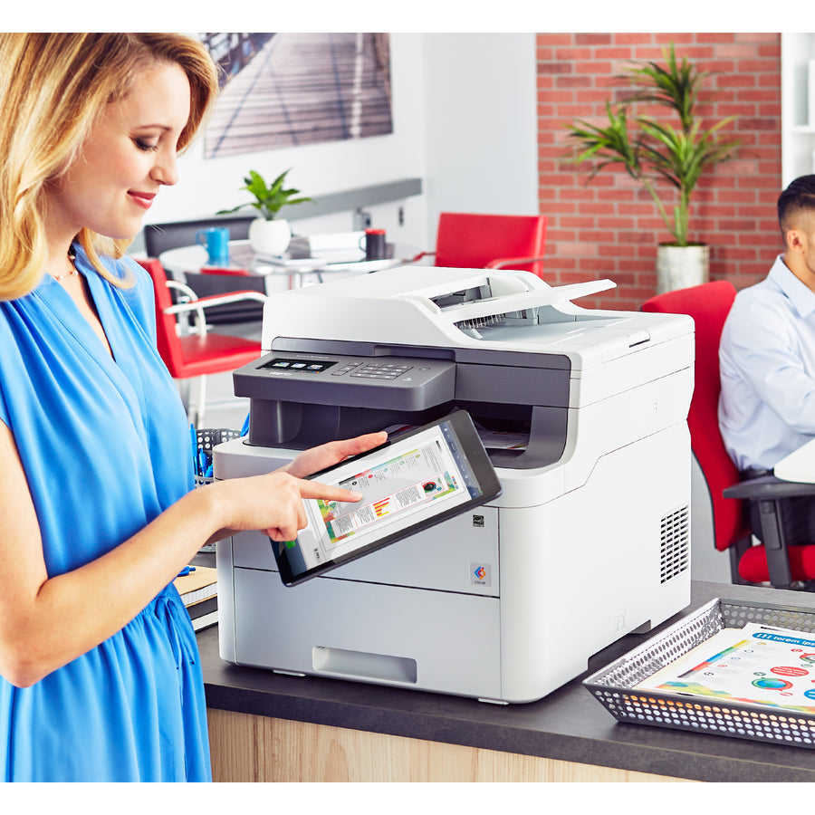 Brother MFC-L3710CW Compact Digital Color All-in-One Printer Providing Laser Quality Results with Wireless - Copier/Fax/Printer/Scanner - 19 ppm Mono/19 ppm Color Print - 600 x 2400 dpi Print - Up to 30000 Pages Monthly - 251 sheets Input - Color Sca