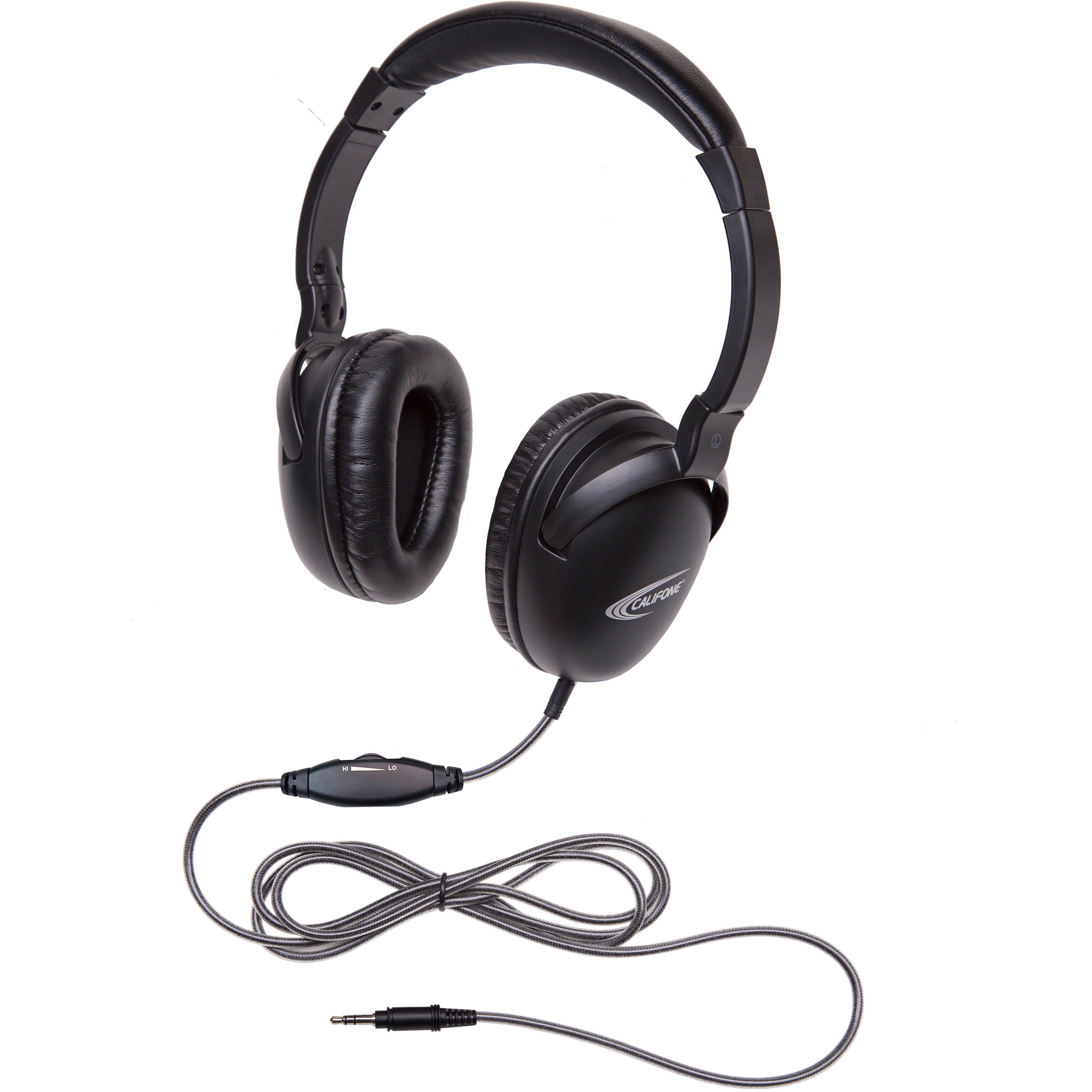 Califone 1017Av Neotech Plus Headphone With Calituff Braided Cord, 3.5Mm Plug, Inline Volume Control - Stereo - Matte Black - Mini-phone (3.5mm) - Wired - 32 Ohm - 20 Hz 20 kHz - Gold Plated Connector - Over-the-head - Binaural - Circumaural - 6 ft C - 1