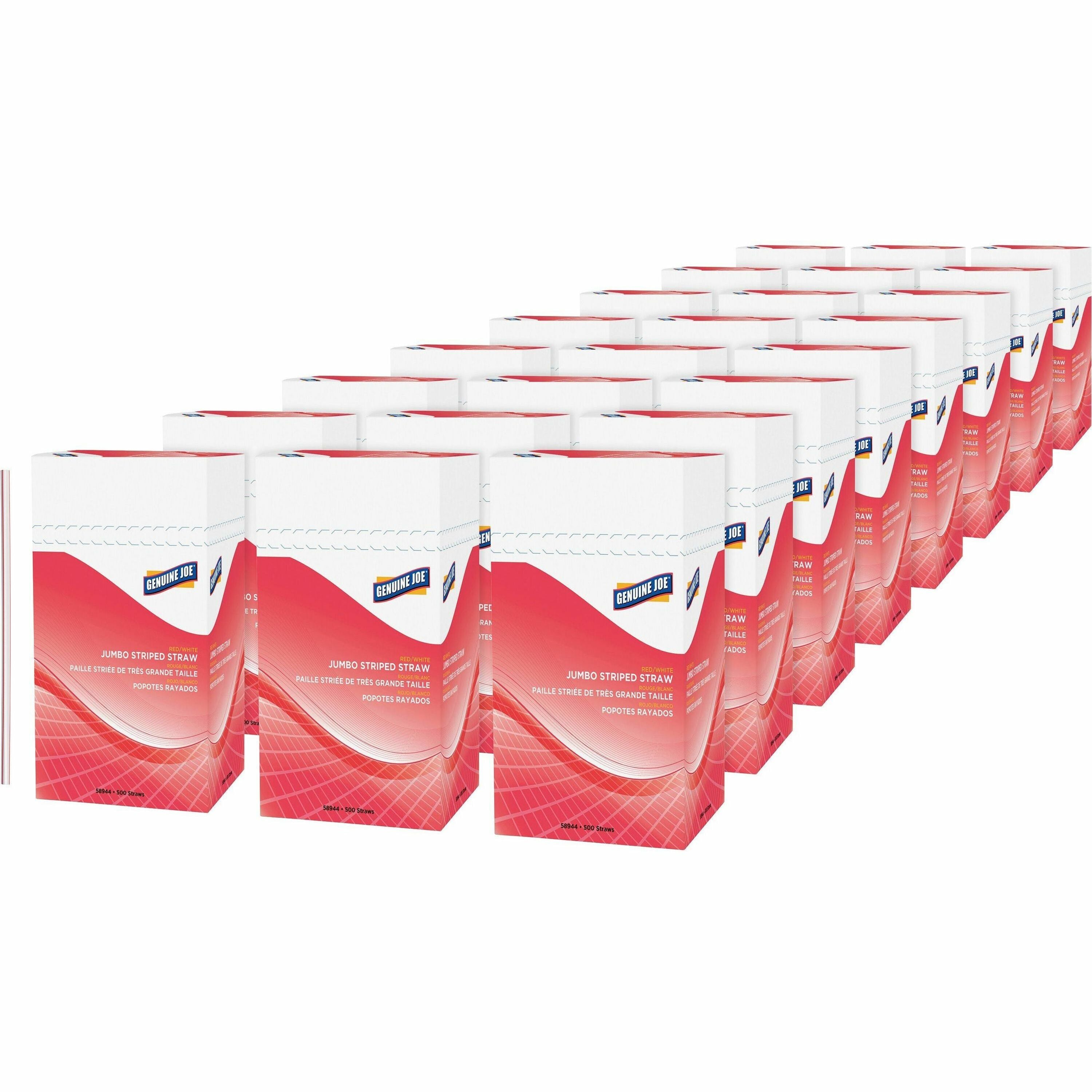 genuine-joe-jumbo-striped-straws-78-length-plastic-24-carton-red-white_gjo58944ct - 1