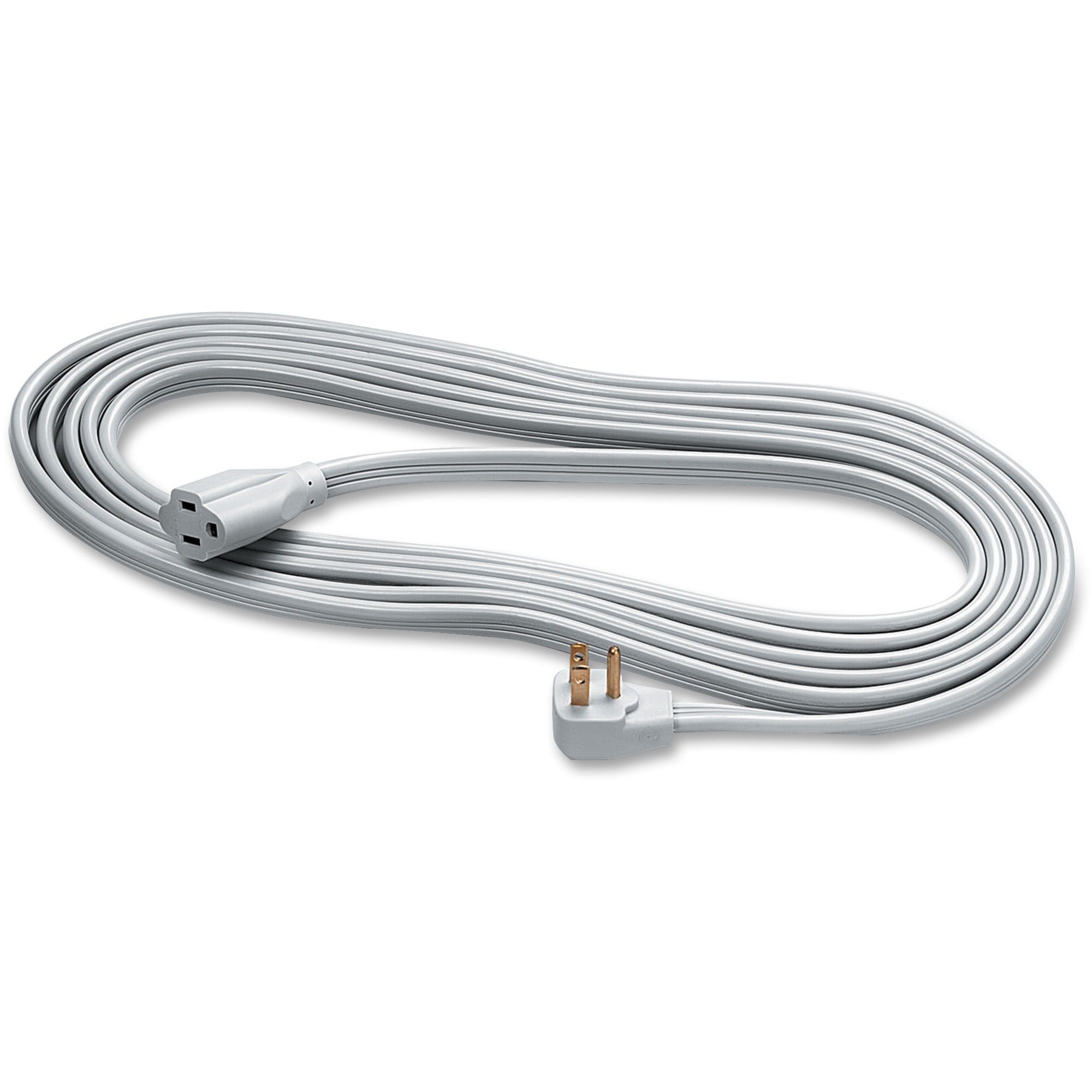 Indoor Heavy-Duty Extension Cord, 15 ft, 15 A, Gray