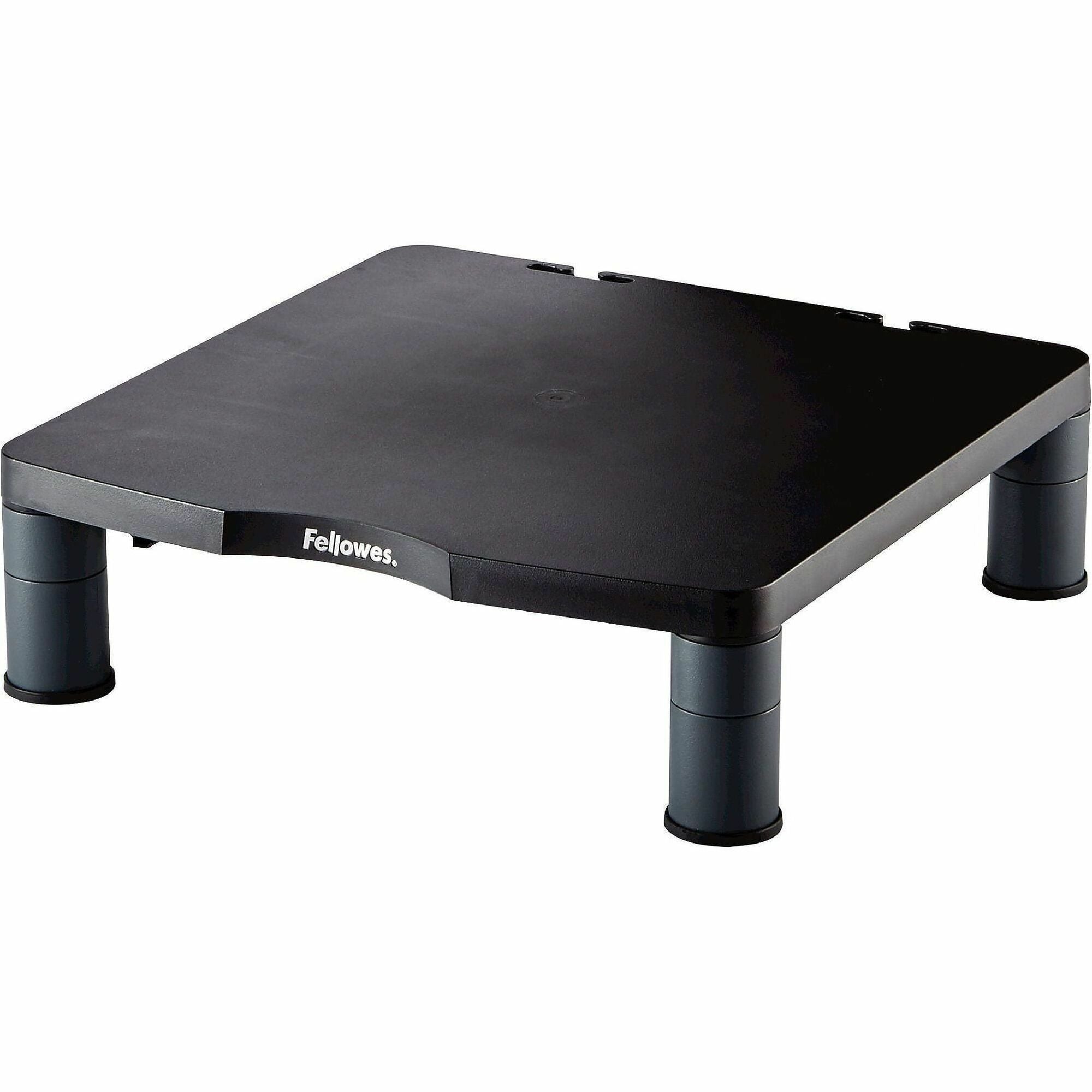 Standard Monitor Riser, 13.38" x 13.63" x 2" to 4", Graphite, Supports 60 lbs