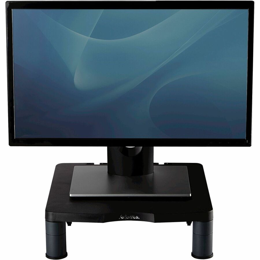 Standard Monitor Riser, 13.38" x 13.63" x 2" to 4", Graphite, Supports 60 lbs