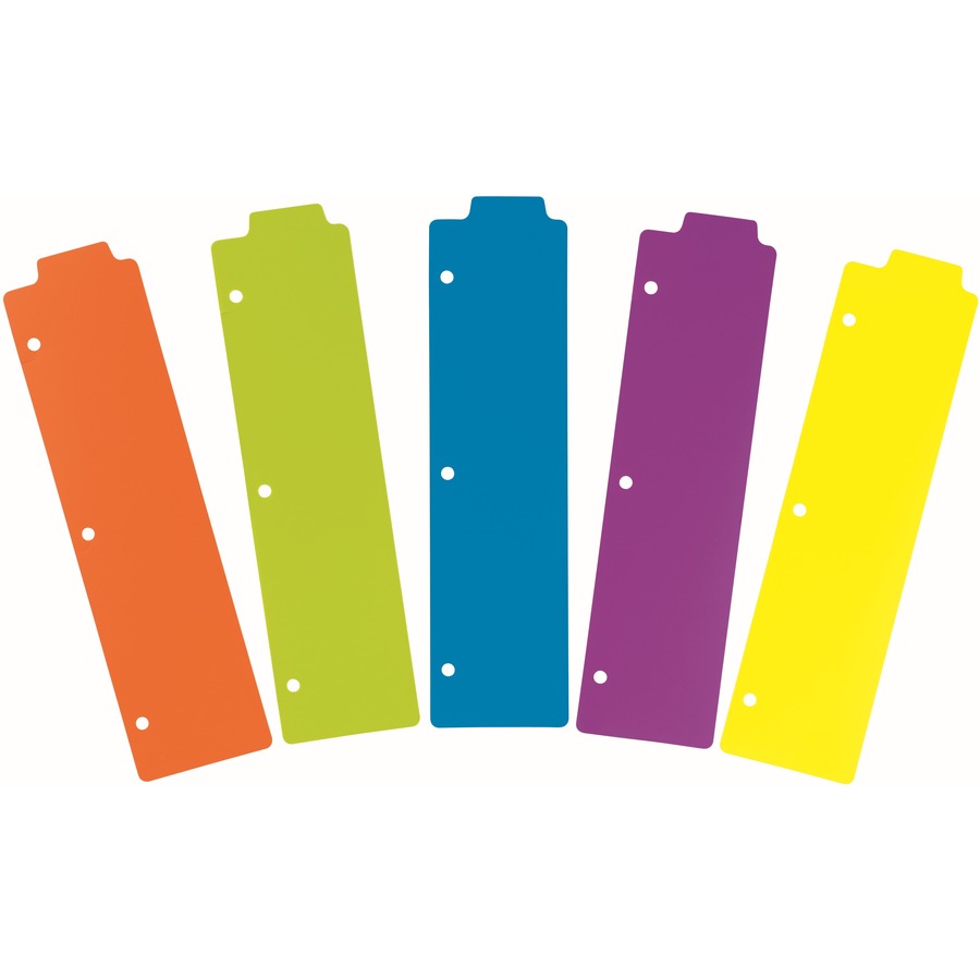 Tabbed Snap-In Bookmark Plastic Dividers, 5-Tab, 11.5 x 3, Assorted, 1 Set
