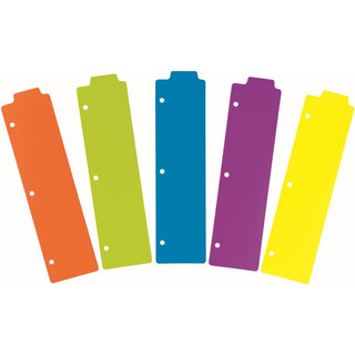 Tabbed Snap-In Bookmark Plastic Dividers, 5-Tab, 11.5 x 3, Assorted, 1 Set