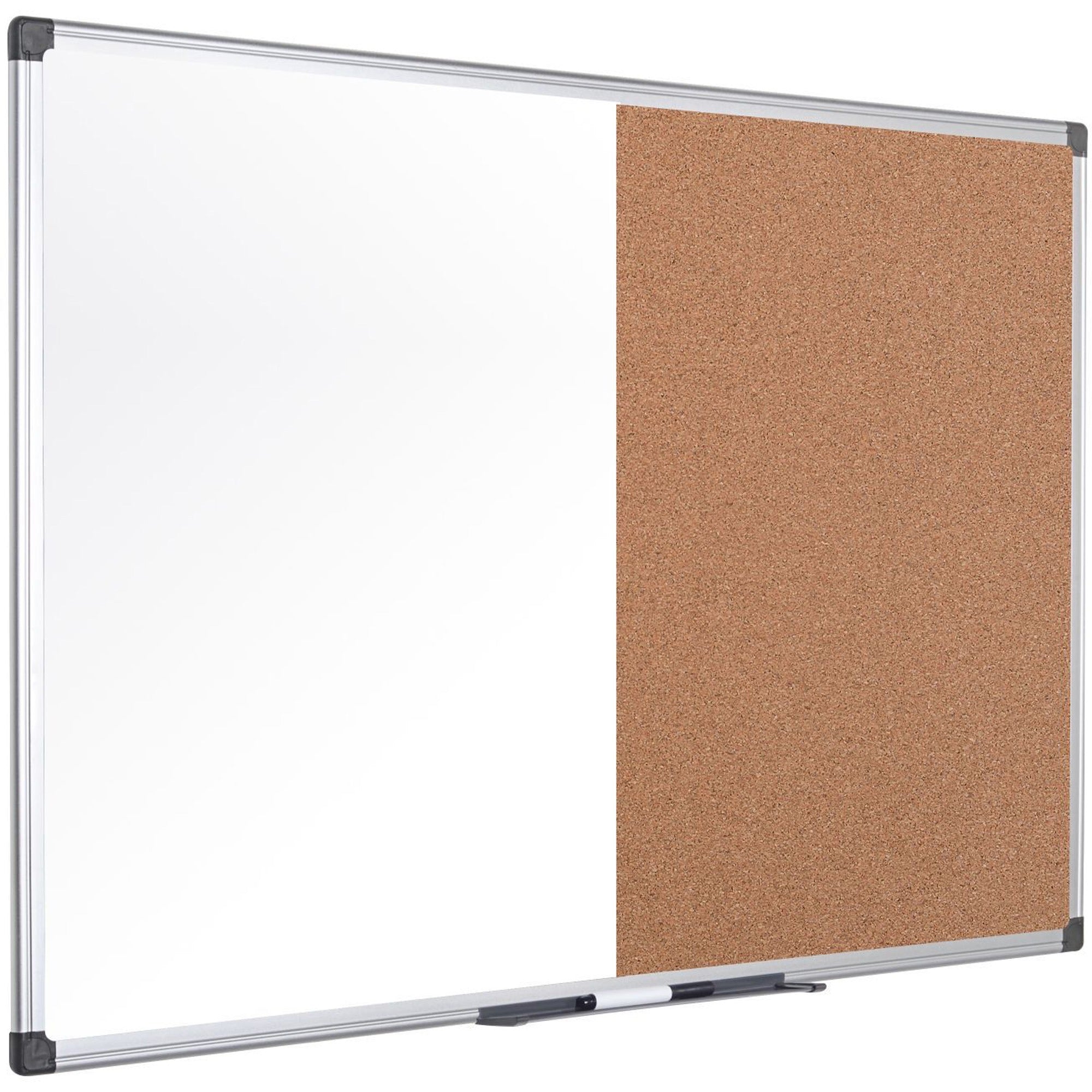 mastervision-dry-erase-combo-board-050-height-x-48-width-x-72-depth-natural-cork-melamine-surface-self-healing-resilient-easy-to-clean-dry-erase-surface-durable-silver-aluminum-frame-1-each-taa-compliant_bvcxa2702170 - 3