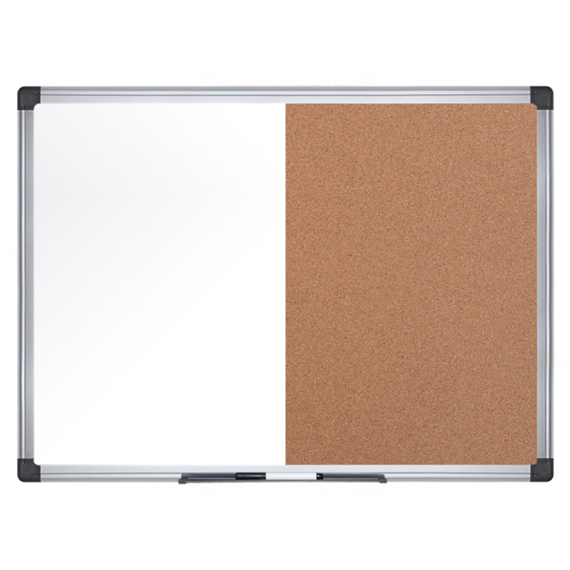 mastervision-dry-erase-combo-board-050-height-x-48-width-x-72-depth-natural-cork-melamine-surface-self-healing-resilient-easy-to-clean-dry-erase-surface-durable-silver-aluminum-frame-1-each-taa-compliant_bvcxa2702170 - 1