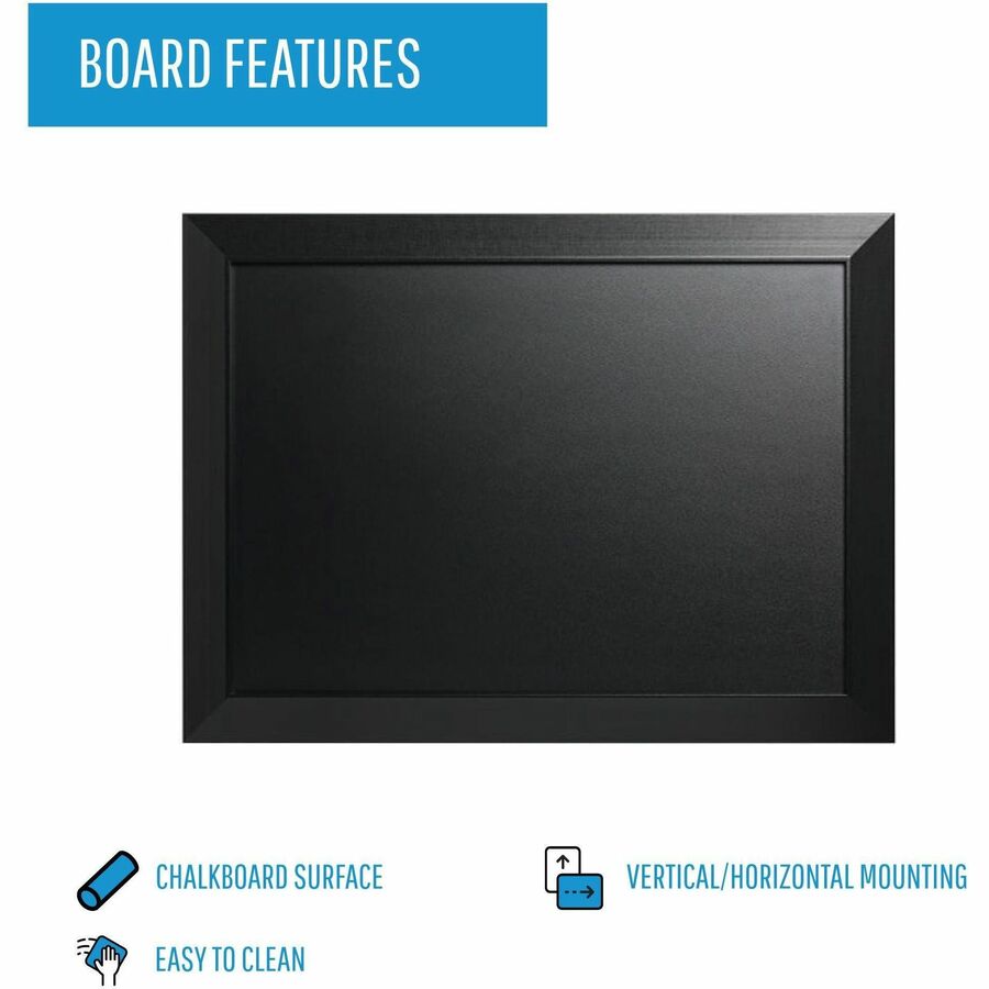 Kamashi Chalk Board, 48 x 36, Black Surface, Black Wood Frame