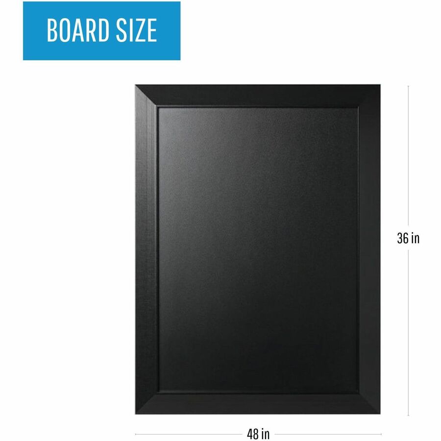 Kamashi Chalk Board, 48 x 36, Black Surface, Black Wood Frame