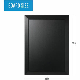 Kamashi Chalk Board, 48 x 36, Black Surface, Black Wood Frame