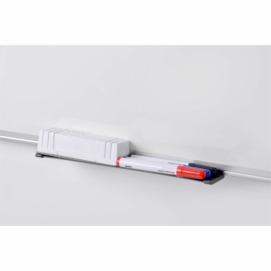 MasterVision Trio Magnetic Whiteboard - 36" (3 ft) Width x 96" (8 ft) Height - White Surface - Rectangle - Magnetic - Assembly Required - 1 Each