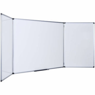 MasterVision Trio Magnetic Whiteboard - 36" (3 ft) Width x 96" (8 ft) Height - White Surface - Rectangle - Magnetic - Assembly Required - 1 Each