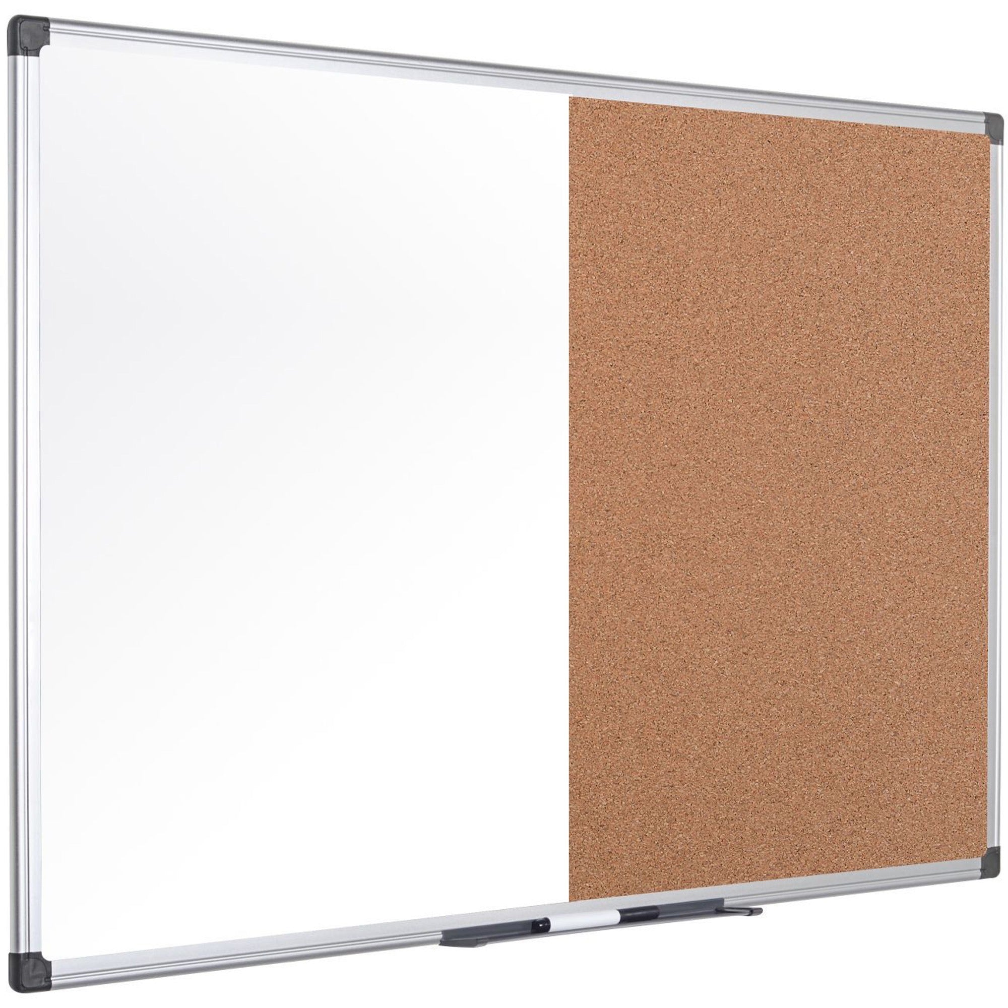 mastervision-dry-erase-combo-board-050-height-x-36-width-x-48-depth-natural-cork-melamine-surface-self-healing-resilient-easy-to-clean-dry-erase-surface-durable-silver-aluminum-frame-1-each-taa-compliant_bvcxa0502170 - 3