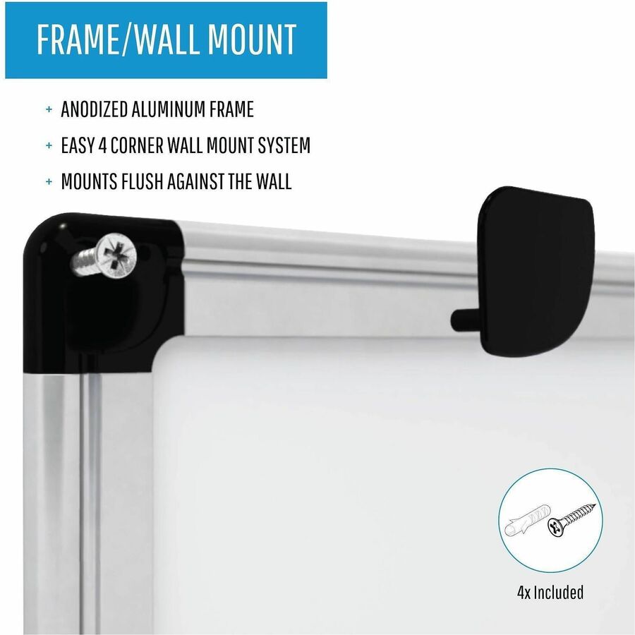 MasterVision Dry-erase Combo Board - 0.50" Height x 36" Width x 48" Depth - Natural Cork, Melamine Surface - Self-healing, Resilient, Easy to Clean, Dry Erase Surface, Durable - Silver Aluminum Frame - 1 Each - TAA Compliant
