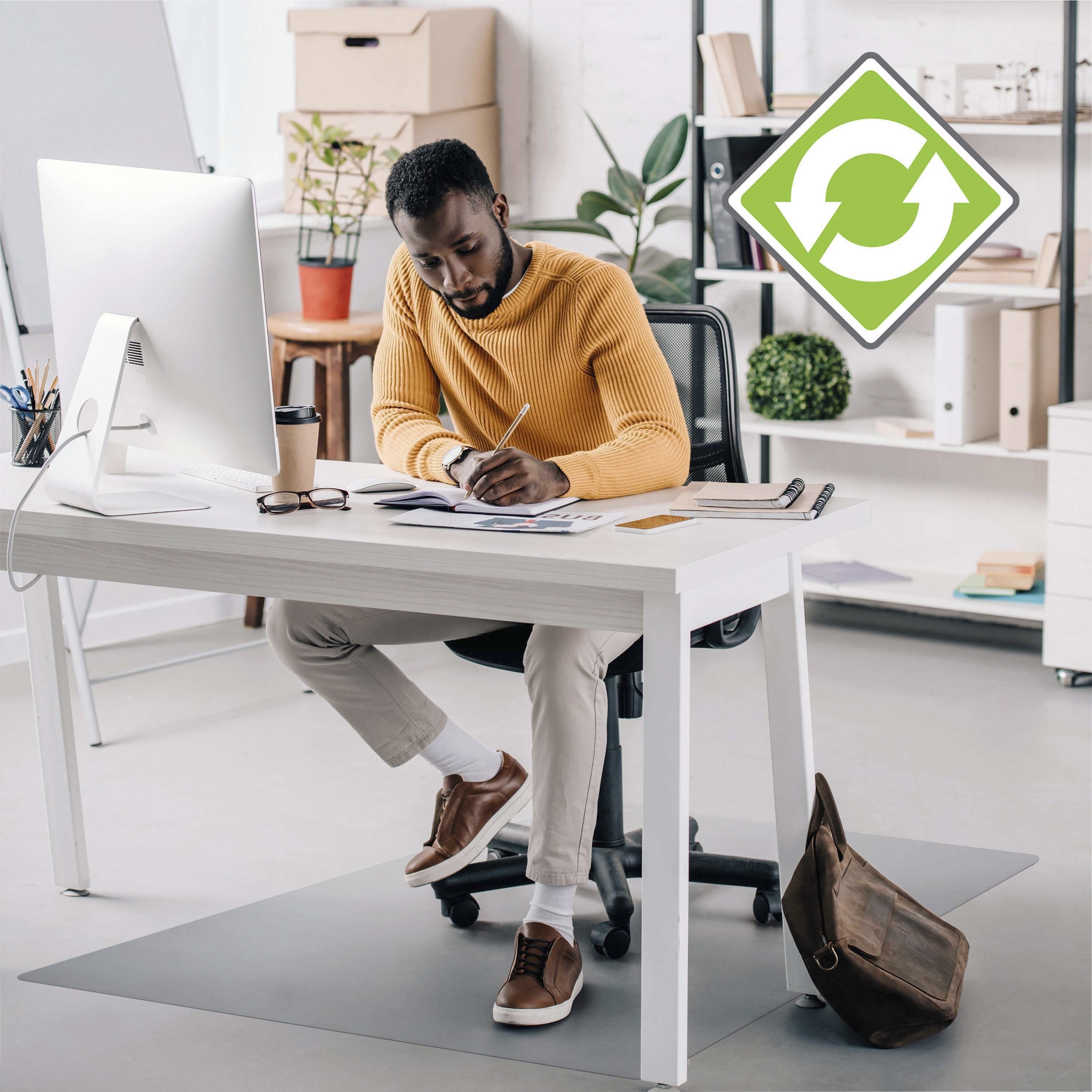 Ecotex Enhanced Polymer Rectangular Chair Mat with Anti-Slip Backing for Hard Floors - 30" x 48" - Hard Floor, Pile Carpet, Home, Office - 48" Length x 30" Width x 0.075" Depth x 0.075" Thickness - Rectangular - Polymer - Clear - 1Each - TAA Com