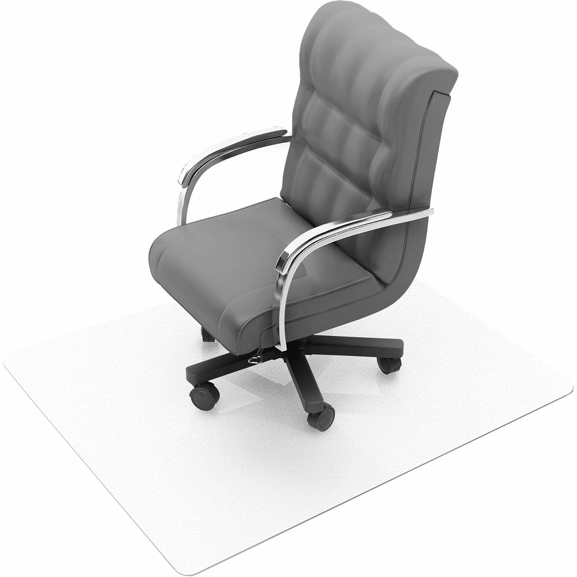 Ecotex Enhanced Polymer Rectangular Chair Mat for Hard Floors - 30" x 48" - Hard Floor - 48" Length x 30" Width x 0.075" Depth x 0.080" Thickness - Rectangular - Clear - 1Each - 3