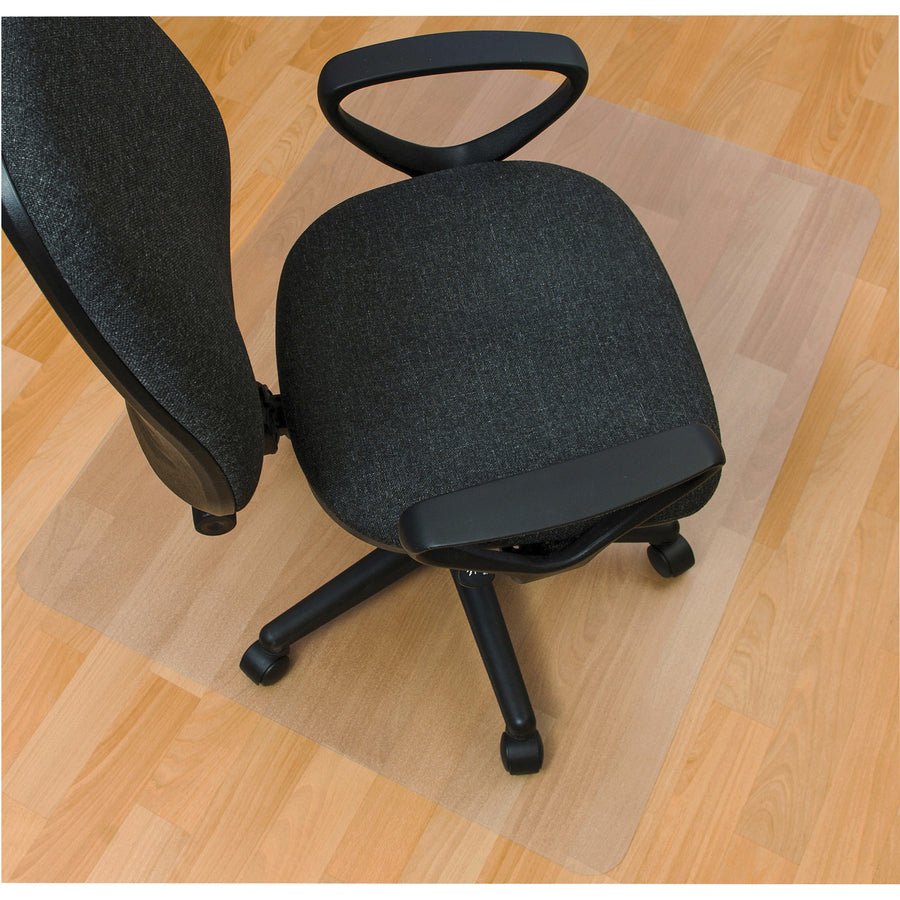Ecotex Enhanced Polymer Rectangular Chair Mat for Hard Floors - 30" x 48" - Hard Floor - 48" Length x 30" Width x 0.075" Depth x 0.080" Thickness - Rectangular - Clear - 1Each - 4