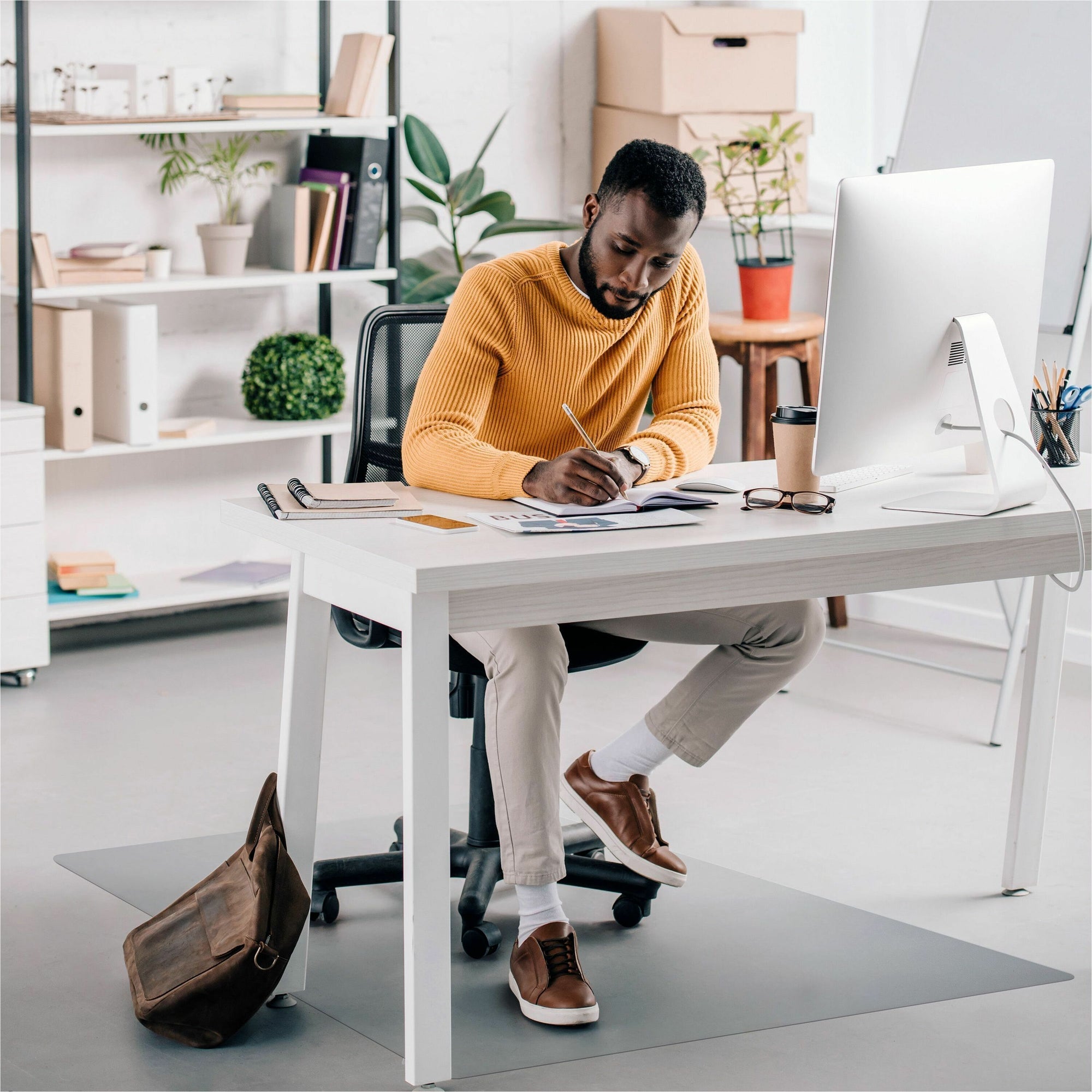 Ecotex Enhanced Polymer Rectangular Chair Mat for Hard Floors - 36" x 48" - Hard Floor - 48" Length x 36" Width x 0.075" Depth x 0.075" Thickness - Rectangular - Polymer - Clear - 1Each - TAA Compliant