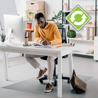Ecotex Enhanced Polymer Rectangular Chair Mat for Hard Floors - 48" x 60" - Hard Floor - 60" Length x 48" Width x 0.075" Depth x 0.080" Thickness - Rectangular - Clear - 1Each