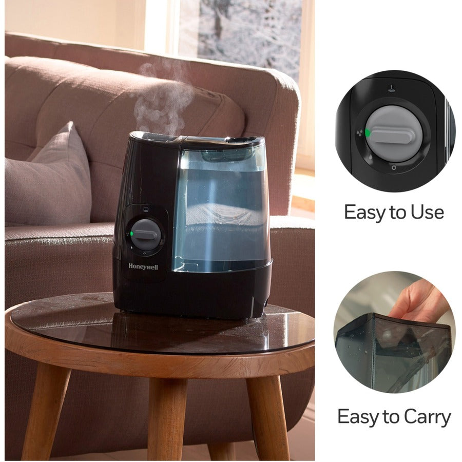 Honeywell HWM845 Warm Mist Humidifier - Warm Mist - 1 gal Tank - 520 Sq. ft. - Black
