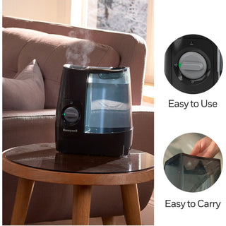 Honeywell HWM845 Warm Mist Humidifier - Warm Mist - 1 gal Tank - 520 Sq. ft. - Black