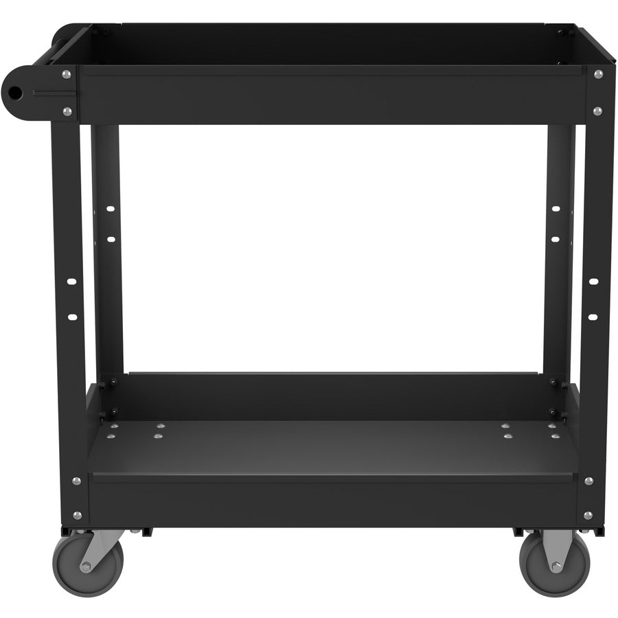 Lorell Utility Cart - 2 Shelf - 400 lb Capacity - Steel - 30" Length x 16" Width x 32" Height - Black - 1 Each