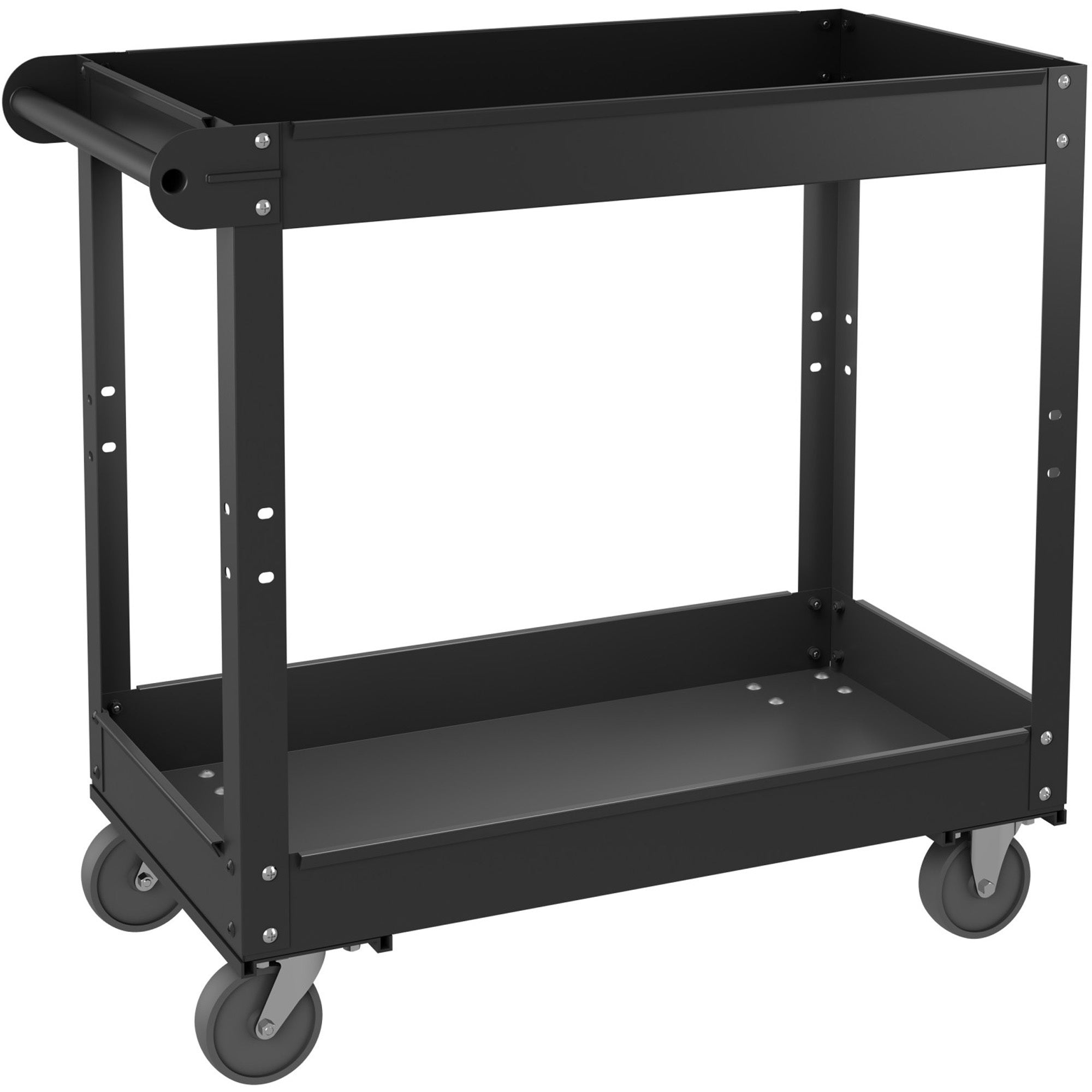 lorell-utility-cart-2-shelf-400-lb-capacity-steel-30-length-x-16-width-x-32-height-black-1-each_llr59689 - 1