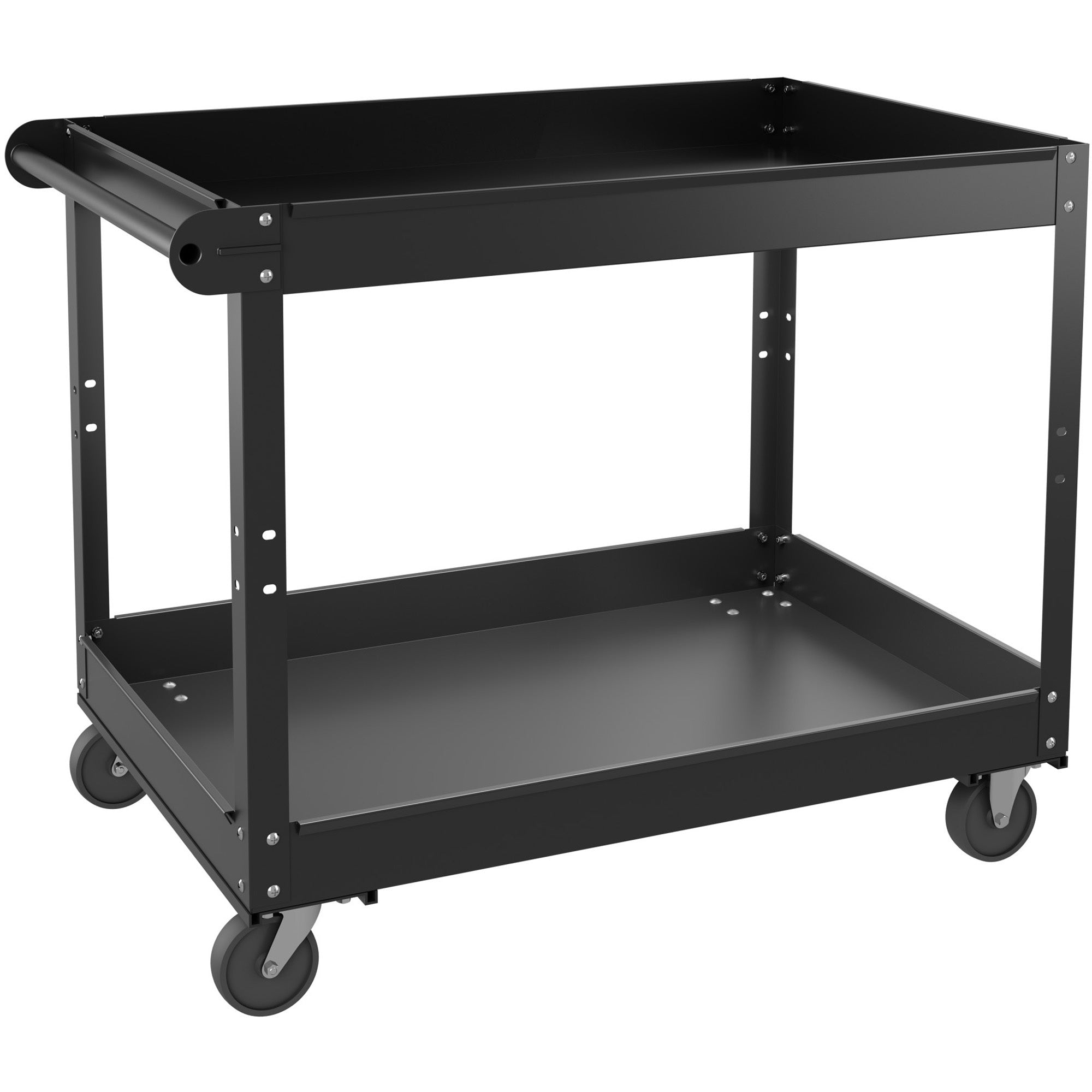 lorell-utility-cart-2-shelf-400-lb-capacity-steel-36-length-x-24-width-x-32-height-black-1-each_llr59690 - 1