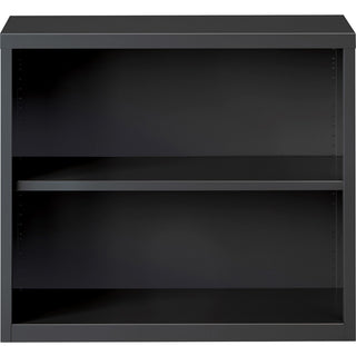Lorell Fortress Series Bookcase - 34.5" x 12.6"30" - 2 Shelve(s) - Material: Steel - Finish: Charcoal, Powder Coated - Adjustable Shelf, Welded, Durable