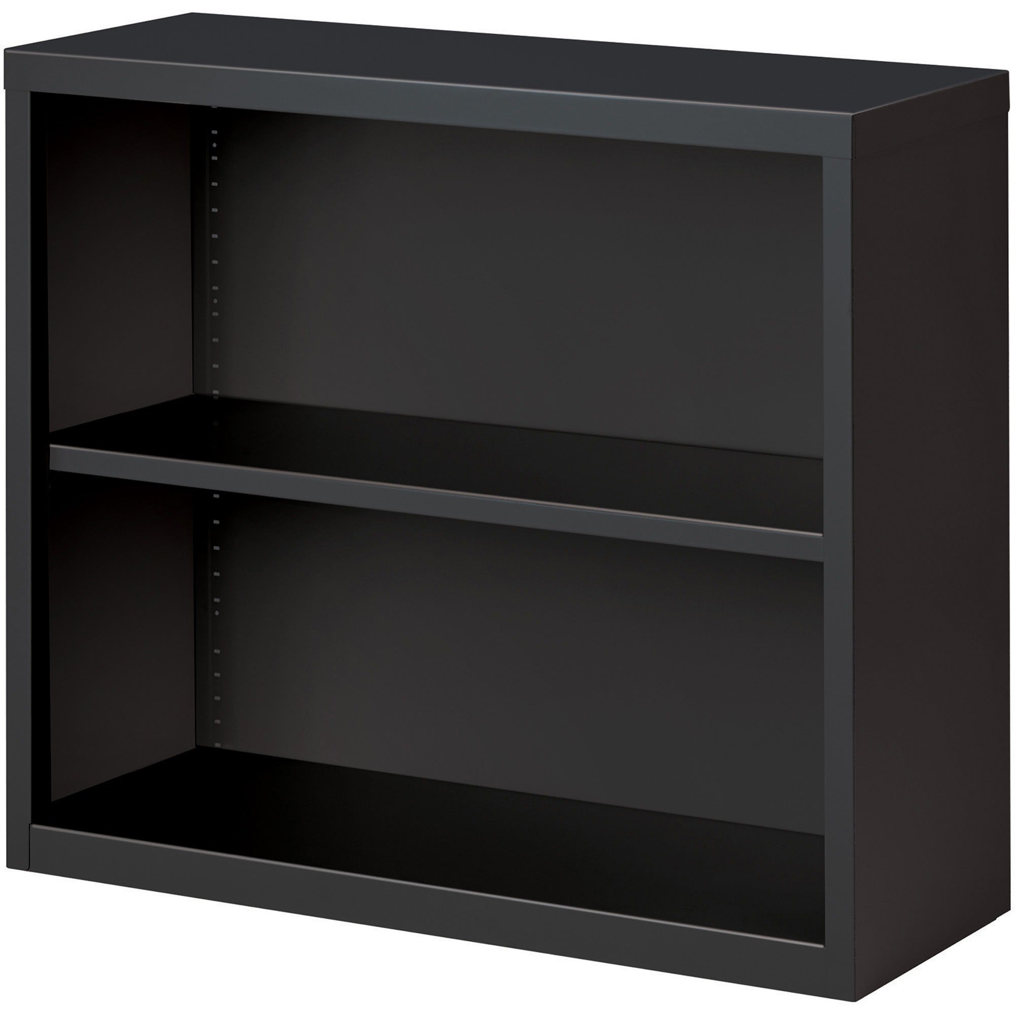lorell-fortress-series-bookcase-345-x-12630-2-shelves-material-steel-finish-charcoal-powder-coated-adjustable-shelf-welded-durable_llr59691 - 3