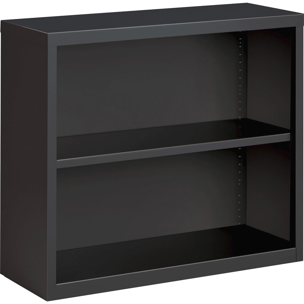 lorell-fortress-series-bookcase-345-x-12630-2-shelves-material-steel-finish-charcoal-powder-coated-adjustable-shelf-welded-durable_llr59691 - 1