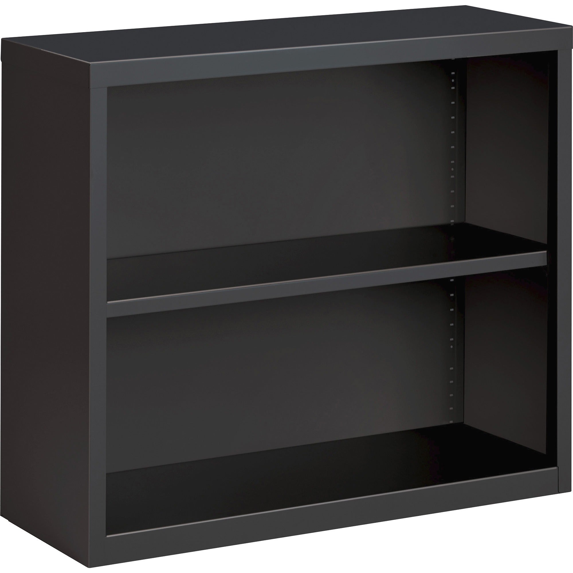 lorell-fortress-series-bookcase-345-x-12630-2-shelves-material-steel-finish-charcoal-powder-coated-adjustable-shelf-welded-durable_llr59691 - 1