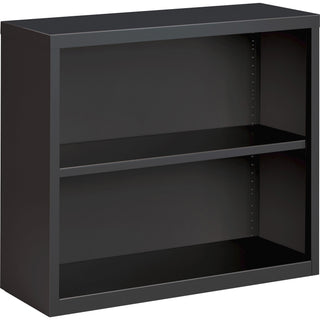 lorell-fortress-series-bookcase-345-x-12630-2-shelves-material-steel-finish-charcoal-powder-coated-adjustable-shelf-welded-durable_llr59691 - 1