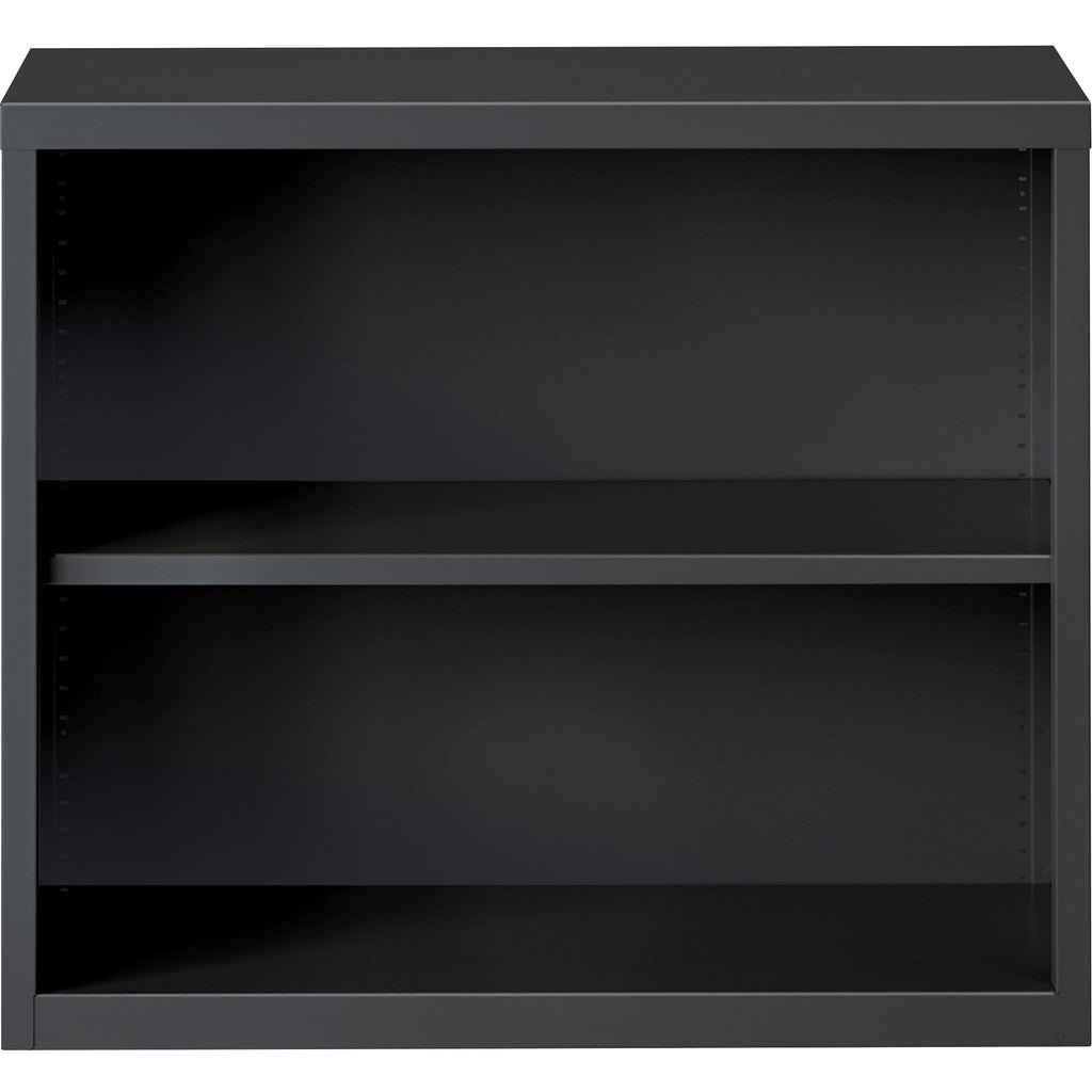 lorell-fortress-series-bookcase-345-x-12630-2-shelves-material-steel-finish-charcoal-powder-coated-adjustable-shelf-welded-durable_llr59691 - 2