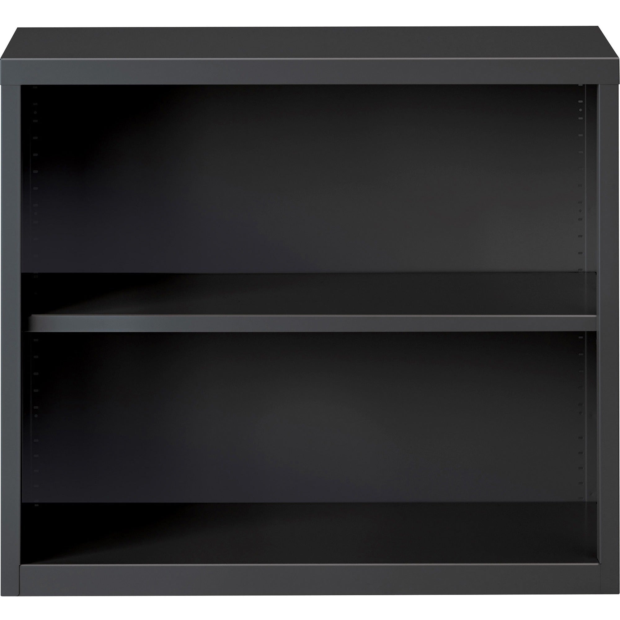 lorell-fortress-series-bookcase-345-x-12630-2-shelves-material-steel-finish-charcoal-powder-coated-adjustable-shelf-welded-durable_llr59691 - 2