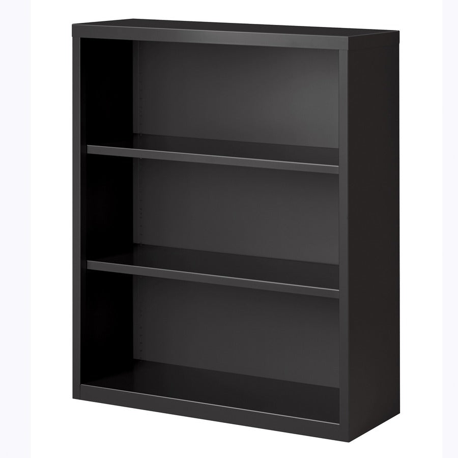 Lorell Fortress Series Bookcase - 34.5" x 13"42" - 3 Shelve(s) - Material: Steel - Finish: Charcoal, Powder Coated - Adjustable Shelf, Welded, Durable